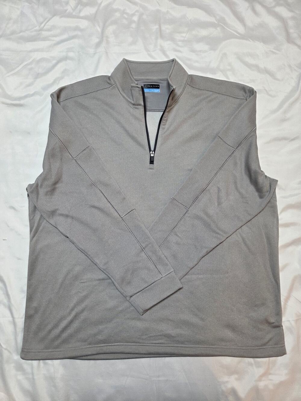 PGA Tour Men's Long Sleeve Quarter Zip Sweater Grey, Solid, XXL